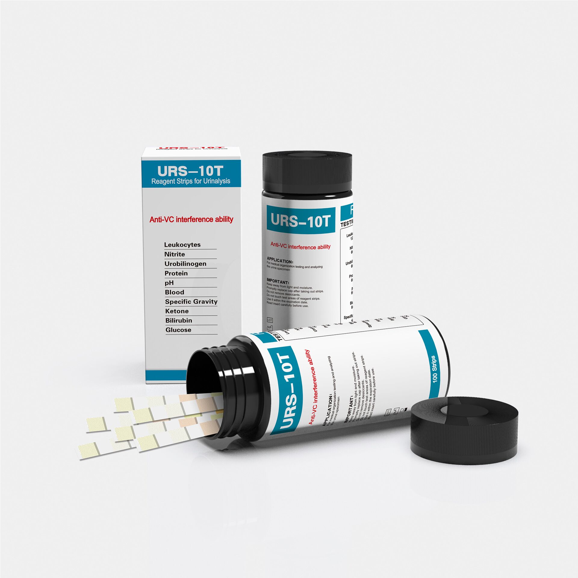 Urinalysis Reagent Strip - 尿検査ストリップ,URS-10T, 10パラメーター,100