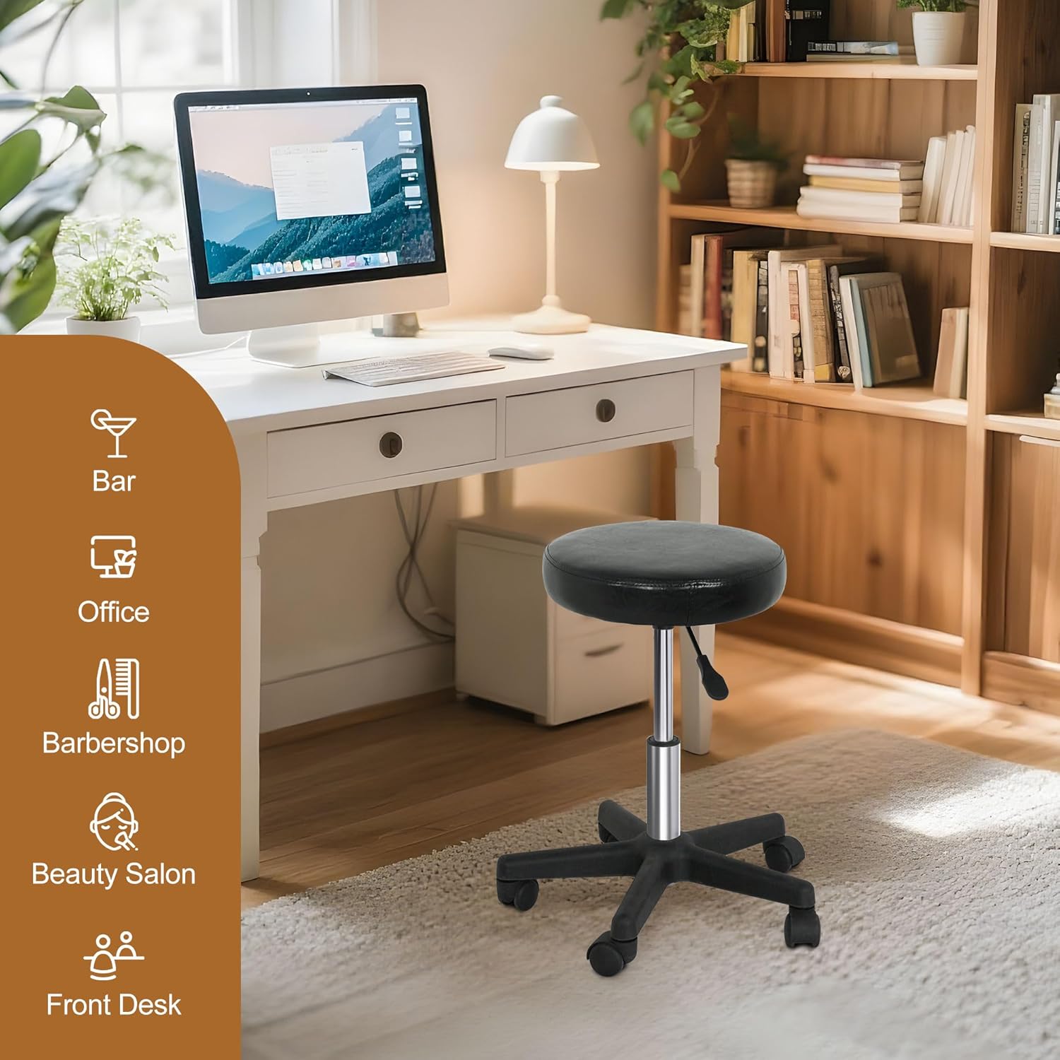 ローリングスツール 車輪付き PVCレザー 大型シートスツー - Medical Lab Chair のレビューと価格