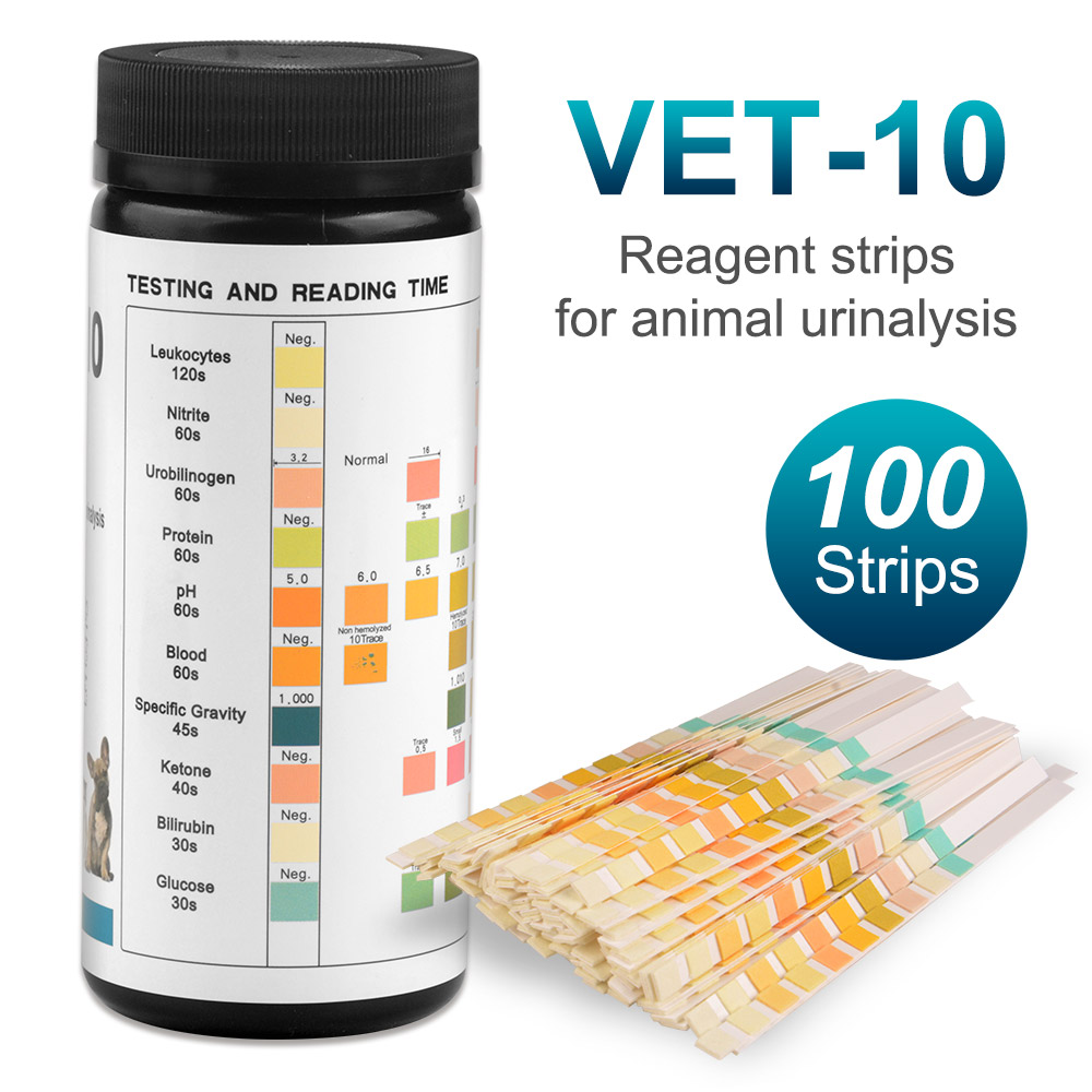 10項目測定用猫・犬尿検査試験紙100枚入り、猫・犬尿路感染 - Urinalysis Reagent Strip のレビューと価格