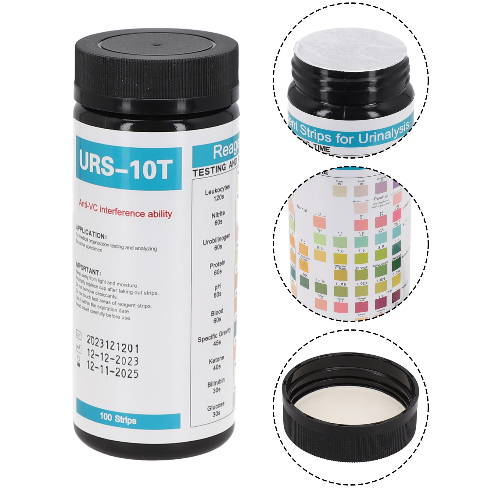 100 ストリップ URS-10T 試薬尿検査ストリップ 1 - Urinalysis Reagent Strip のレビューと価格